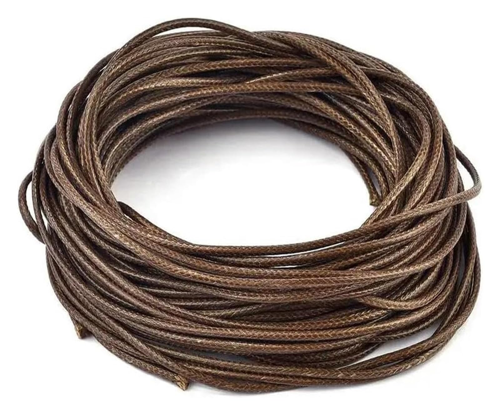 Genuine Round Leather String Cord, Cowhide Leather Wax Cord 1-3mm 5m Multicolor For Jewelry Making(Light Coffee,1.5mm x 5M)
