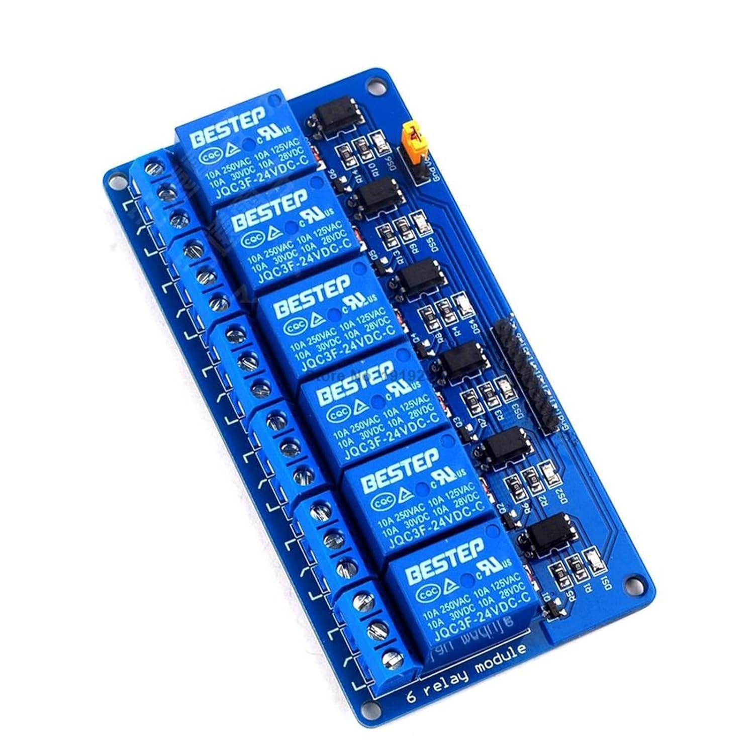 24V 6 Channel Relay Module Optocoupler Isolation Low Level Trigger 6-Way Control Board