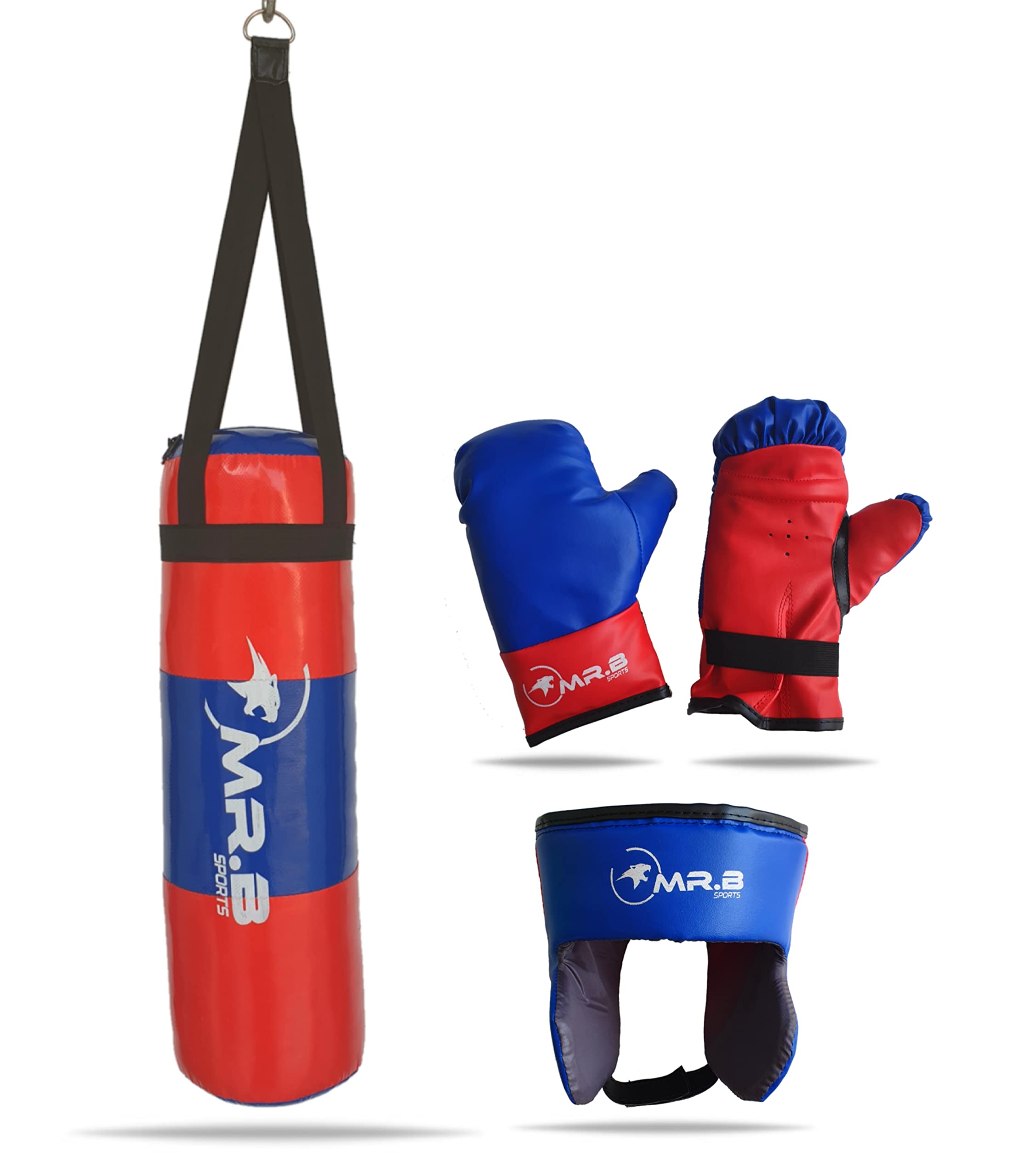 Kids Boxing kit (Filled Punching Bag, Gloves and Headgear, Age 2-9 & 7-13) Years Kid Set for Boxing and Training (C Green Age 7-13 Years)