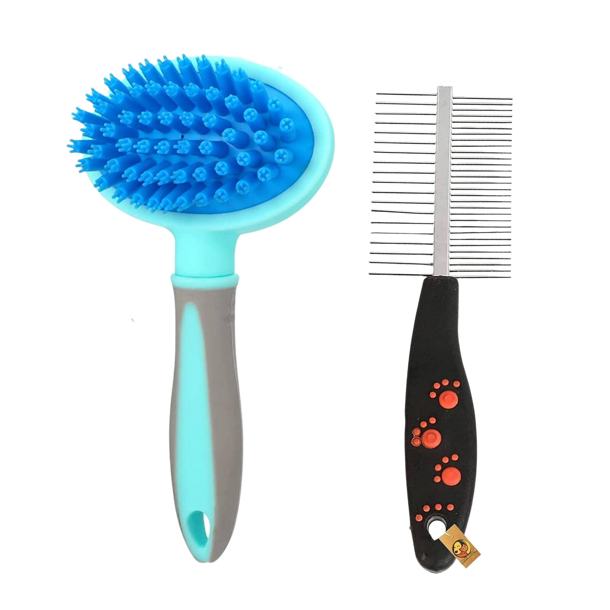 Foodie Puppies Double Side Steel Needles Comb for Dogs and Cats | Grooming Rake Shedding Comb for Dogs, Cats - Cleaning Supplies (Color May Vary) (Double Side Comb) (Dual-Side Comb + Handle Brush) (B0CJM4F3QX) Amazon Price History, Amazon Price Tracker
