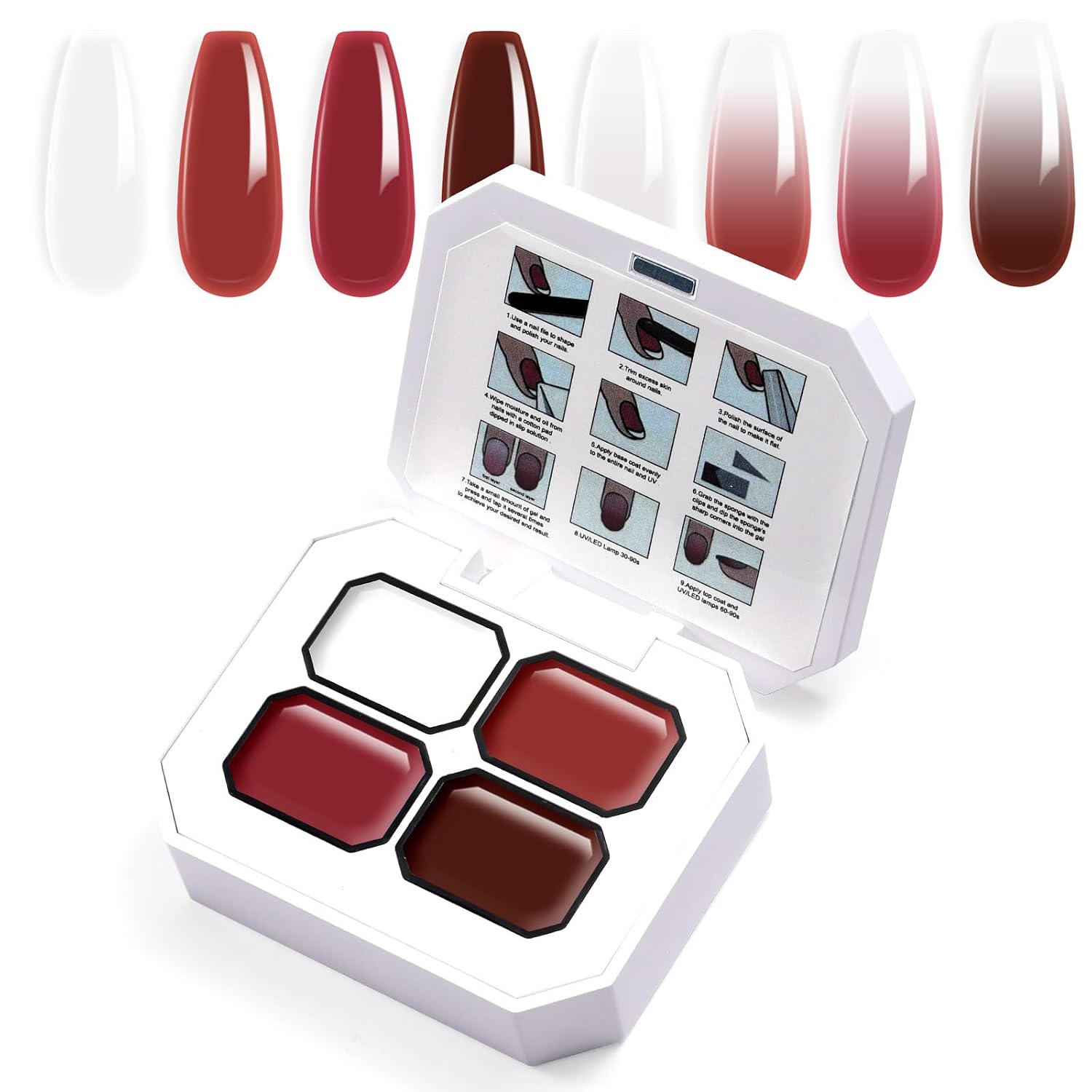 Gradient Painting Gel, 4 Colors Ombre Gel Nail Polish