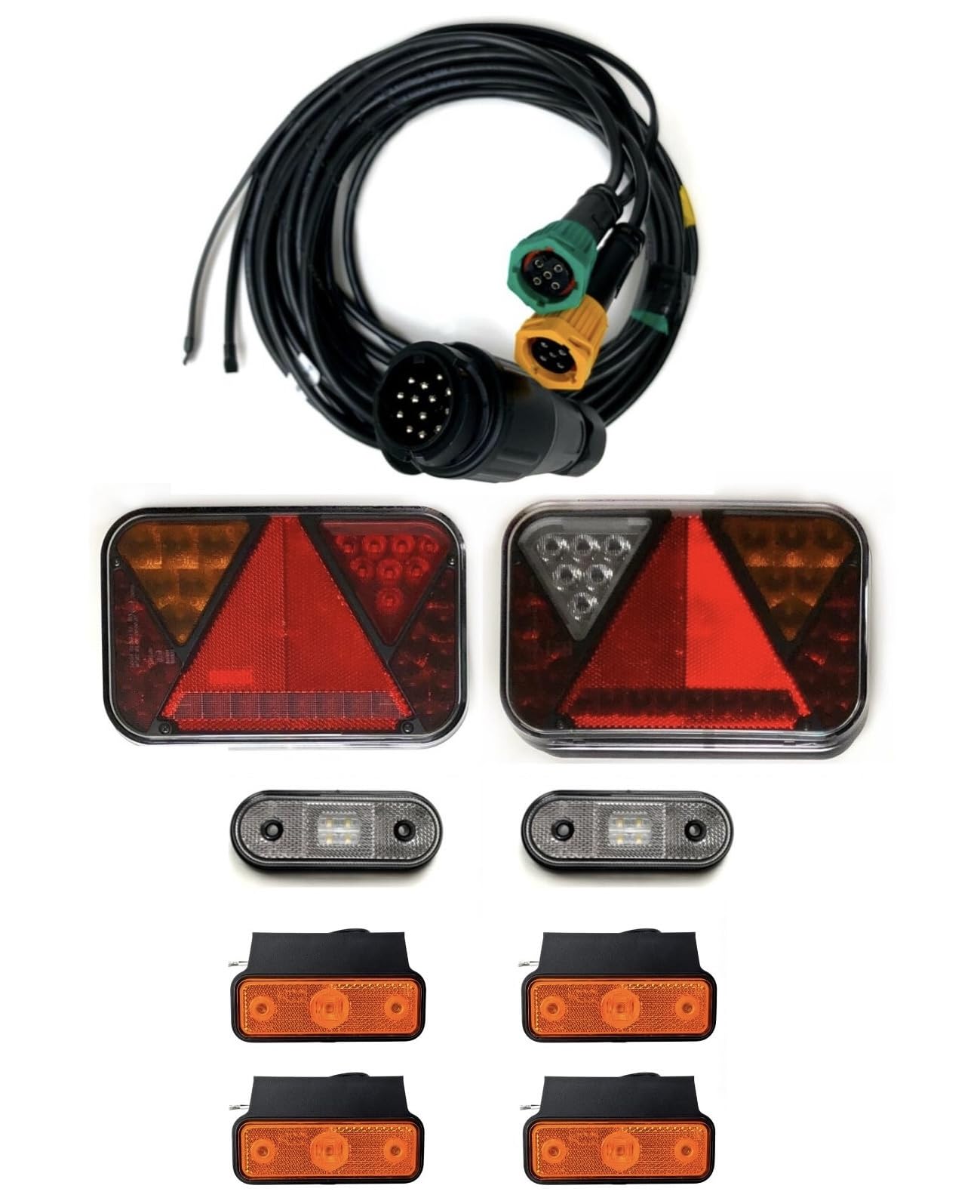 Kit illuminazione rimorchio LED 13 poli, cavo 7.7 m