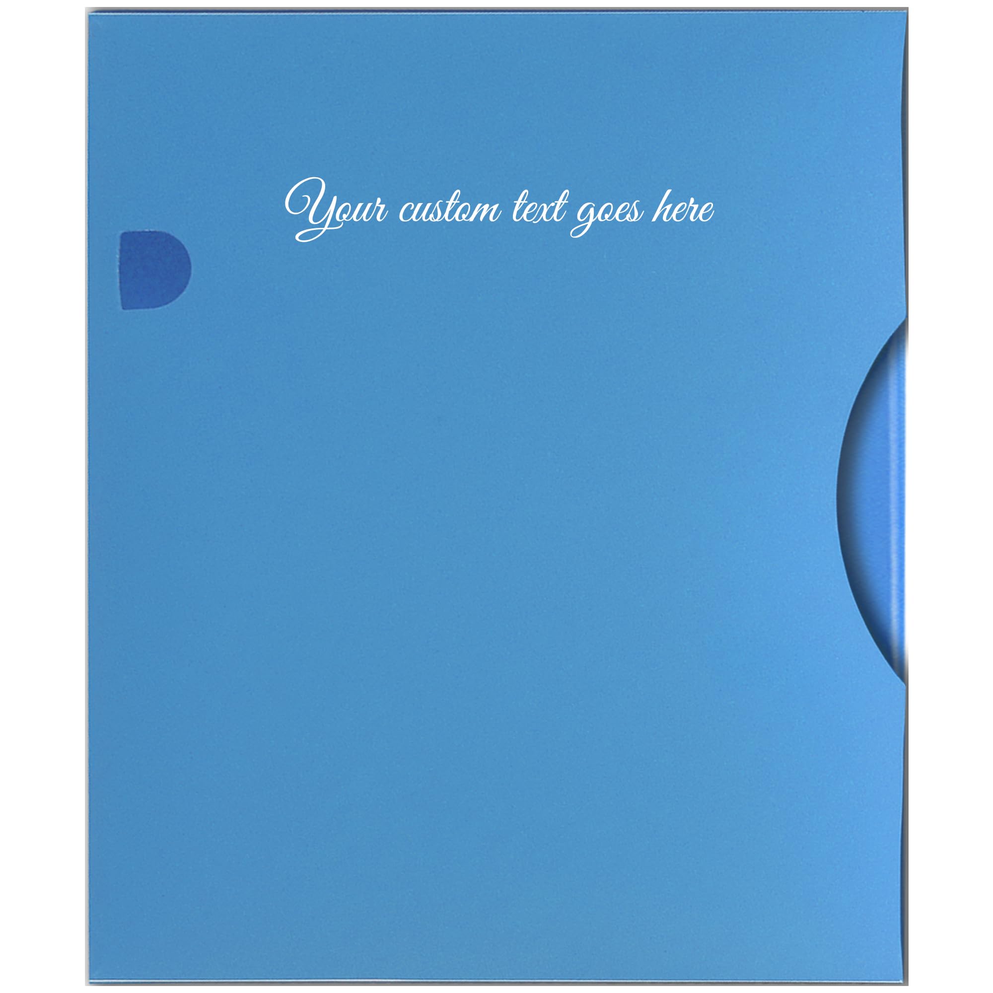 Arpan Personalised Custom Text A4 Display Book Deluxe Stiff Cover with Storage Case Portfolio - 150 Pockets (Blue)