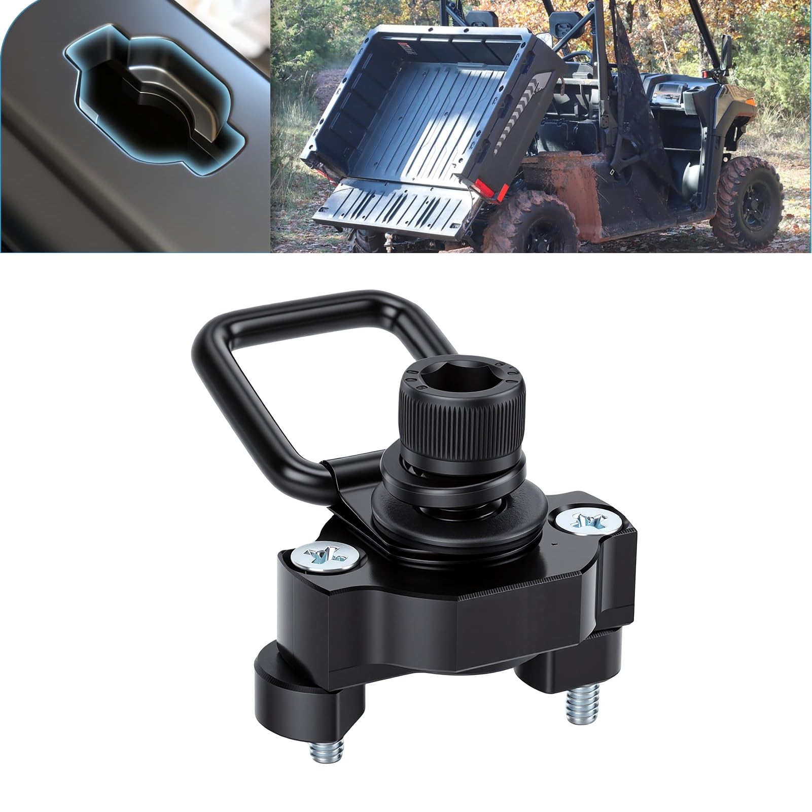 FTVOGUE Anclajes de Amarre con Anillo en D para ATV UTV, Aleación de | Anodizado Resistente Al óxido, Se Adapta a 950 800 625 Pro, Instalación sin Perforación, Funciona con Correas y Redes de