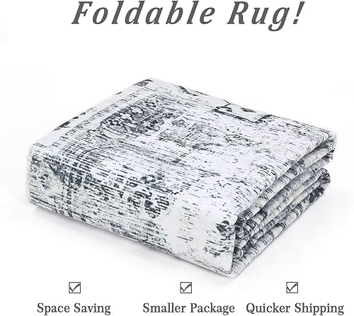 Miniatura 6 de IMINROME Alfombra de pasillo de 2 x 8 pulgadas, lavable a máquina, para pasillo y entrada, color gris, envejecida, para interior, alfombra de