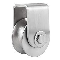 Vista 4 de Rueda ranurada Bloque de polea Rueda de polea de rodamiento dúplex inoxidable Rueda de tracción silenciosa desmontable resistente para manipulación