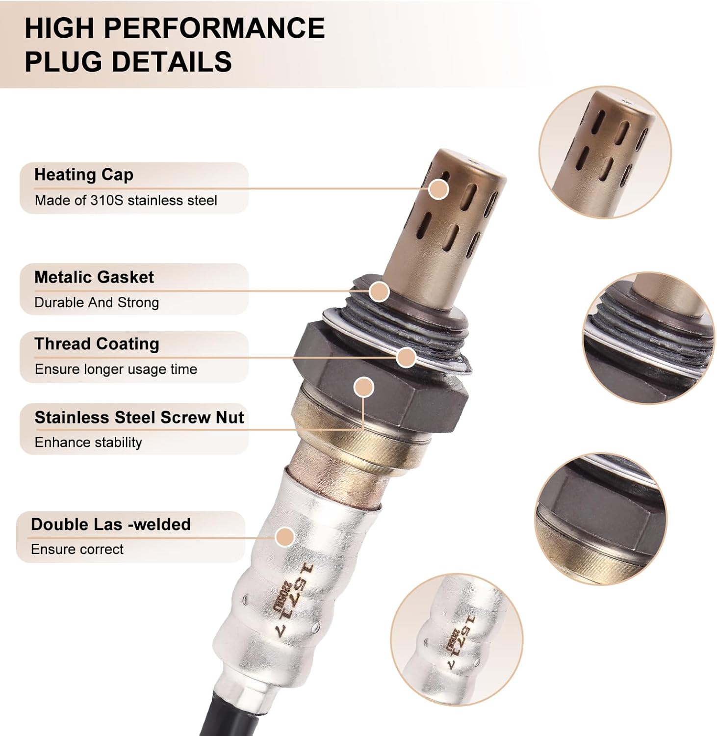 Oxygen Sensor Upstream Downstream 15717 O2 Sensor Compatible with Ford 1997-2008 F150 Explorer Escape Ranger for Mazda 6 CX-9 for Lincoln Navigator - O2 Sensors Replace 15716 15718 Set of 4