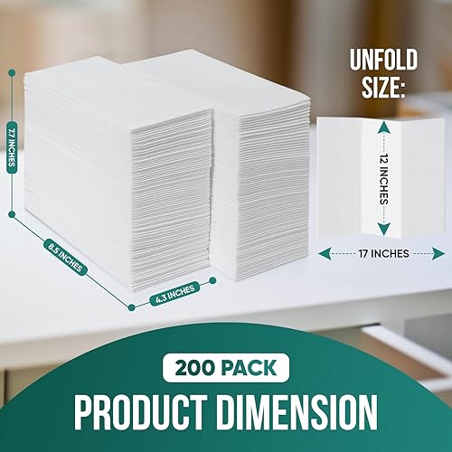 Miniatura 9 de Paquete de 100 toallas de mano desechables para baño, suaves y absorbentes, similares a la tela, color blanco