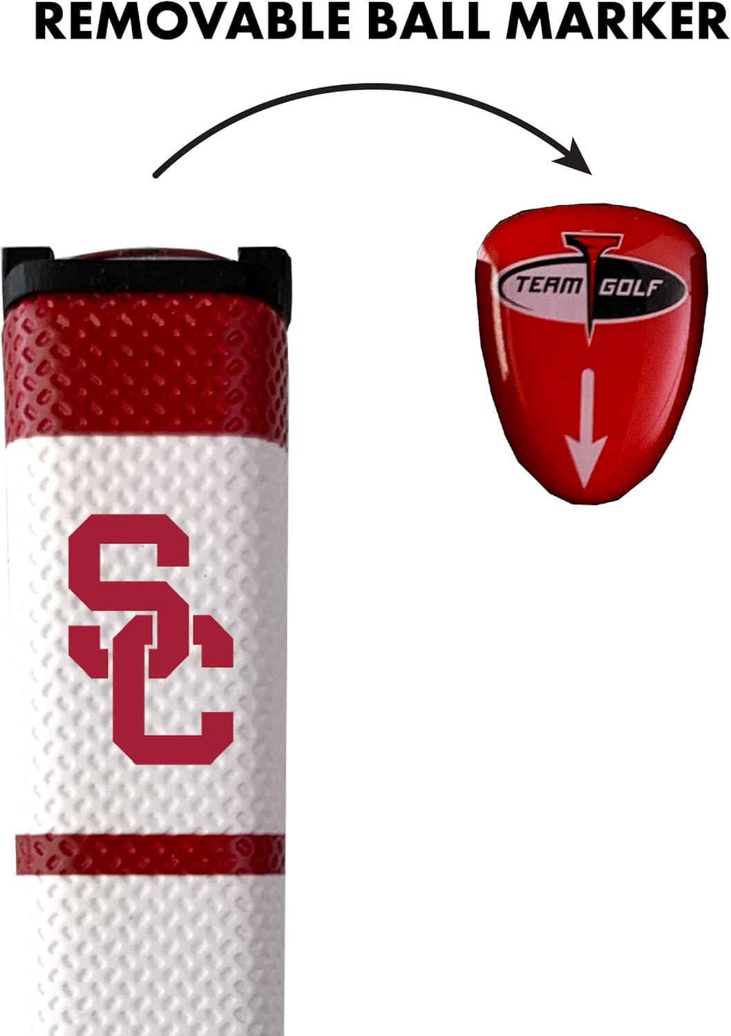 Team Golf NCAA Golf Putter Grip (Multi Colored) with Removable Ball Marker, Durable Wide Grip & Easy to Control