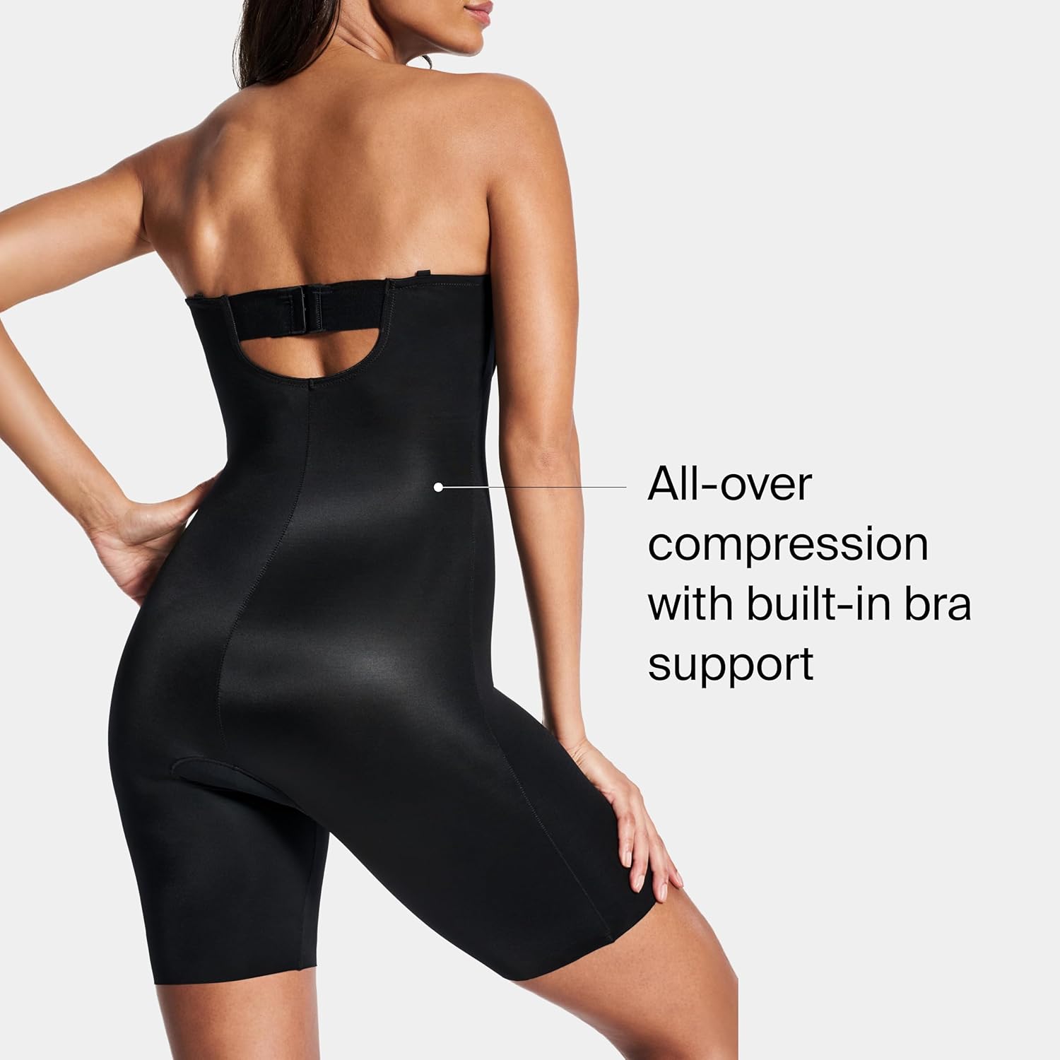 SPANX SPANXshape Suit Your Fancy Strapless Cupped Mid-Thigh Bodysuit