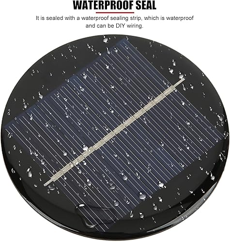 Miniatura 5 de EVTSCAN Mini panel solar de 2 piezas de 0.5 W 6 V, panel de células solares policristalinas redondas de 3 pulgadas, para reloj inteligente, cámaras
