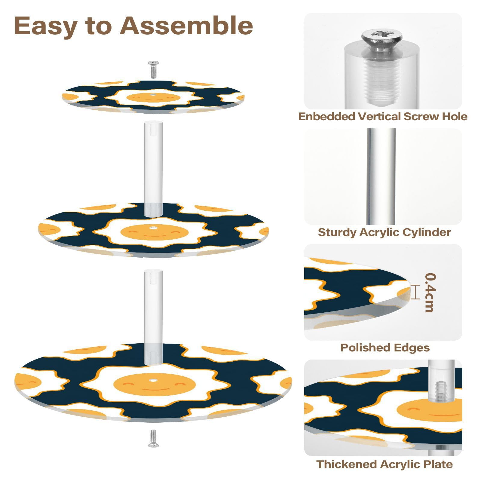 Sunshine Eggs Green Transparent Circular Tray Spill-Proof Circulars Display Stand Party