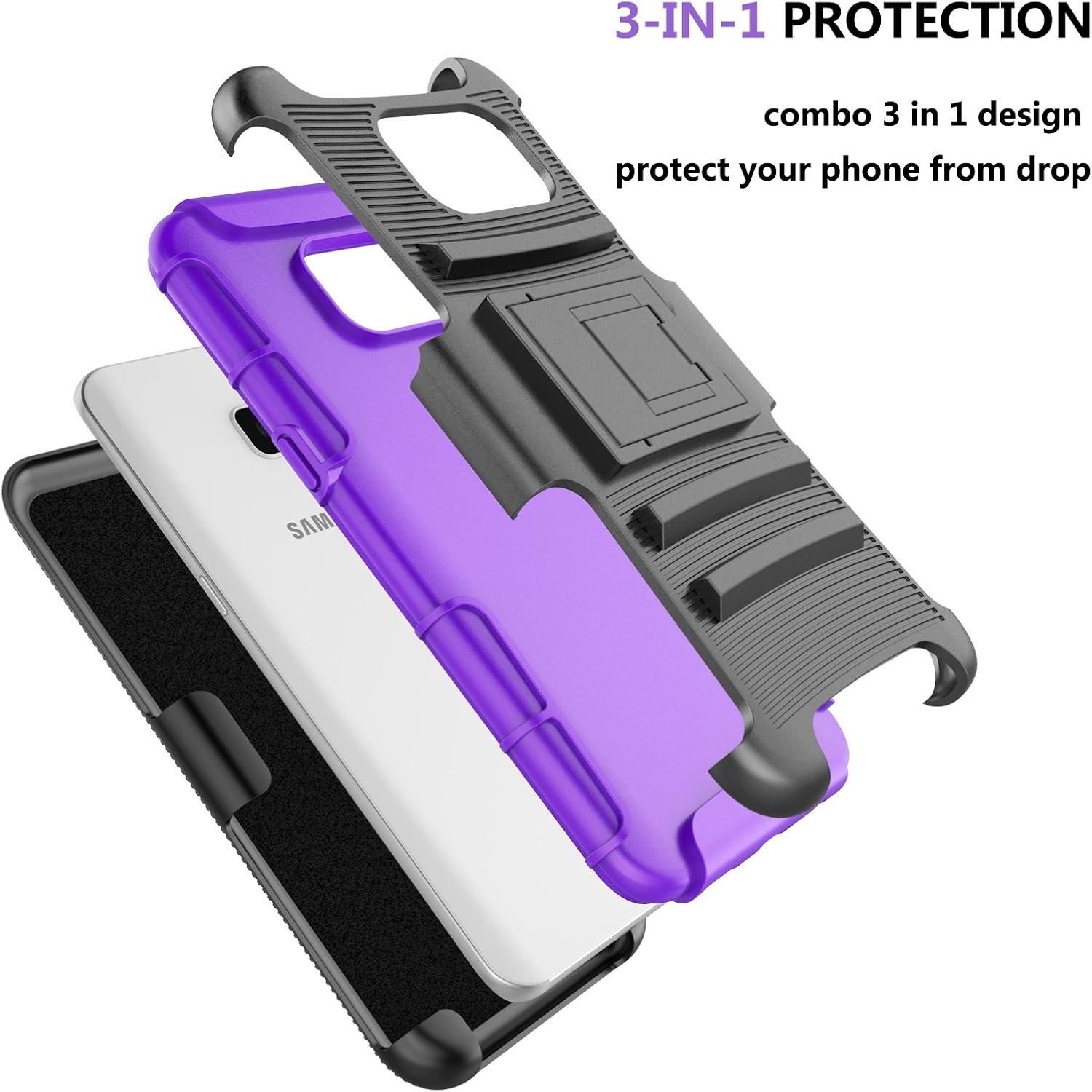 Galaxy S7 Edge Case, Samsung S7 Edge Holsters Clips Case, Jeylly [Belt Clip] Built-in Kickstand Heavy Duty Full Body Shock Absorbing Hard Rugged Case Shield for Samsung Galaxy S7 Edge G935 - Purple