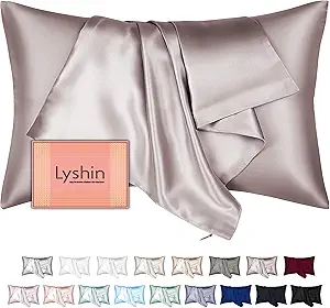 Mulberry Silk Pillow Cases Standard Size with Hidden Zipper, Ultra Smooth and Soft Breathable Cooling Silk Satin Pillowcase for Hair and Skin, Gifts for Women Men (Taupe, 20x26 Inches, 1 Pack)