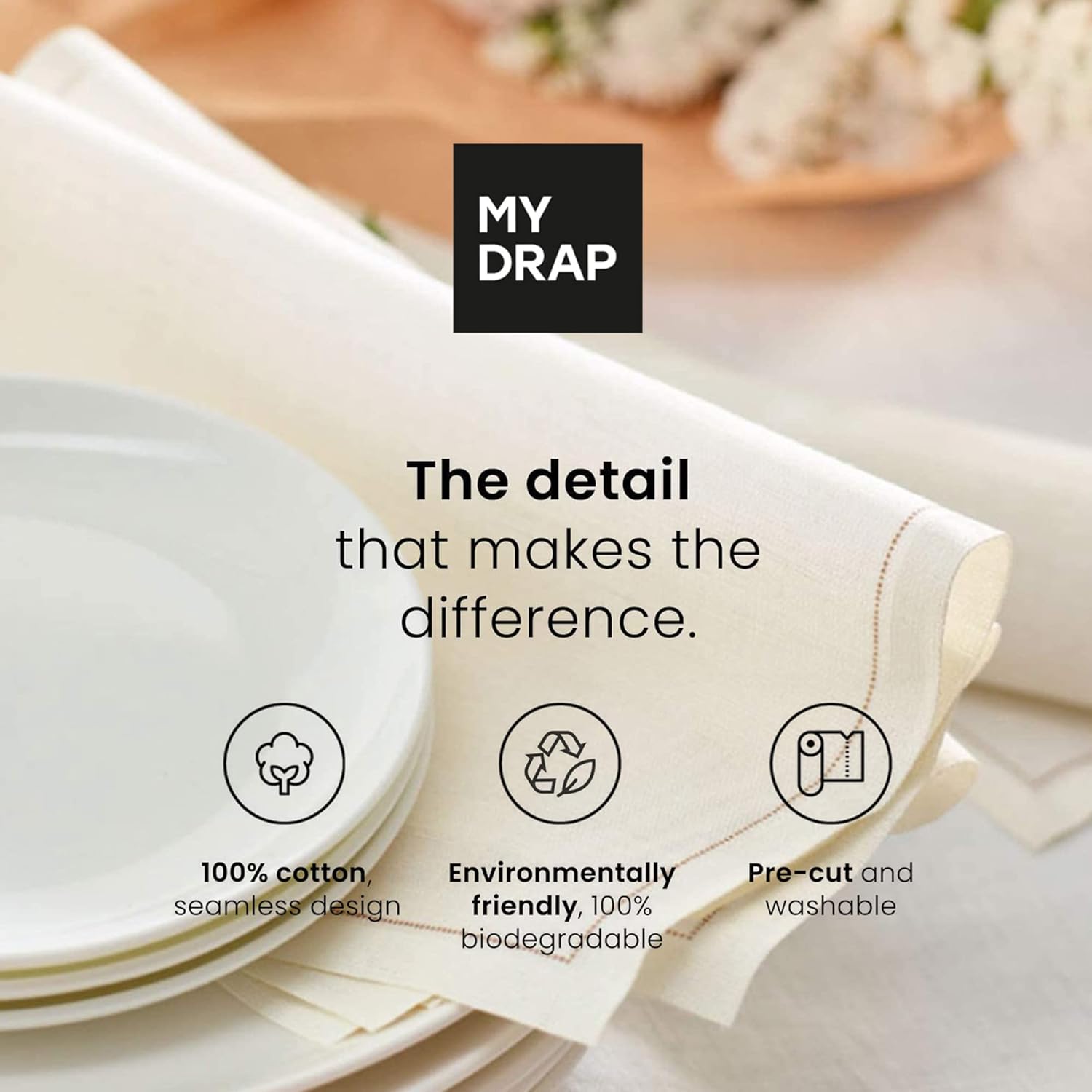 Cotton Dinner Napkin - 12.6 x 12.6 in - 12 units per roll - Coral