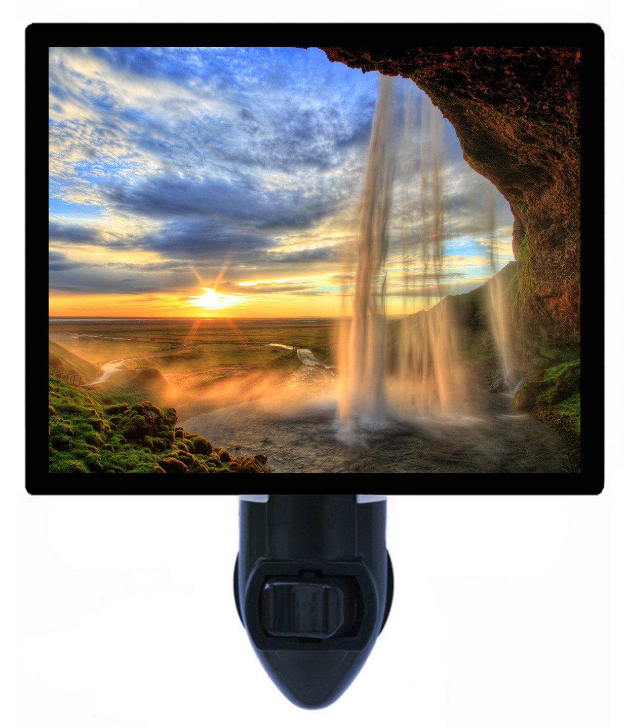 Night Light Waterfall Sunset Landscape LED Night Light