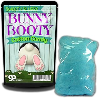 GearsOut Bunny Booty Cotton Candy â€“ Sweet and Fluffy Bunny Butt Novelty Candy for Kids â€“ Gluten-Free, Blue
