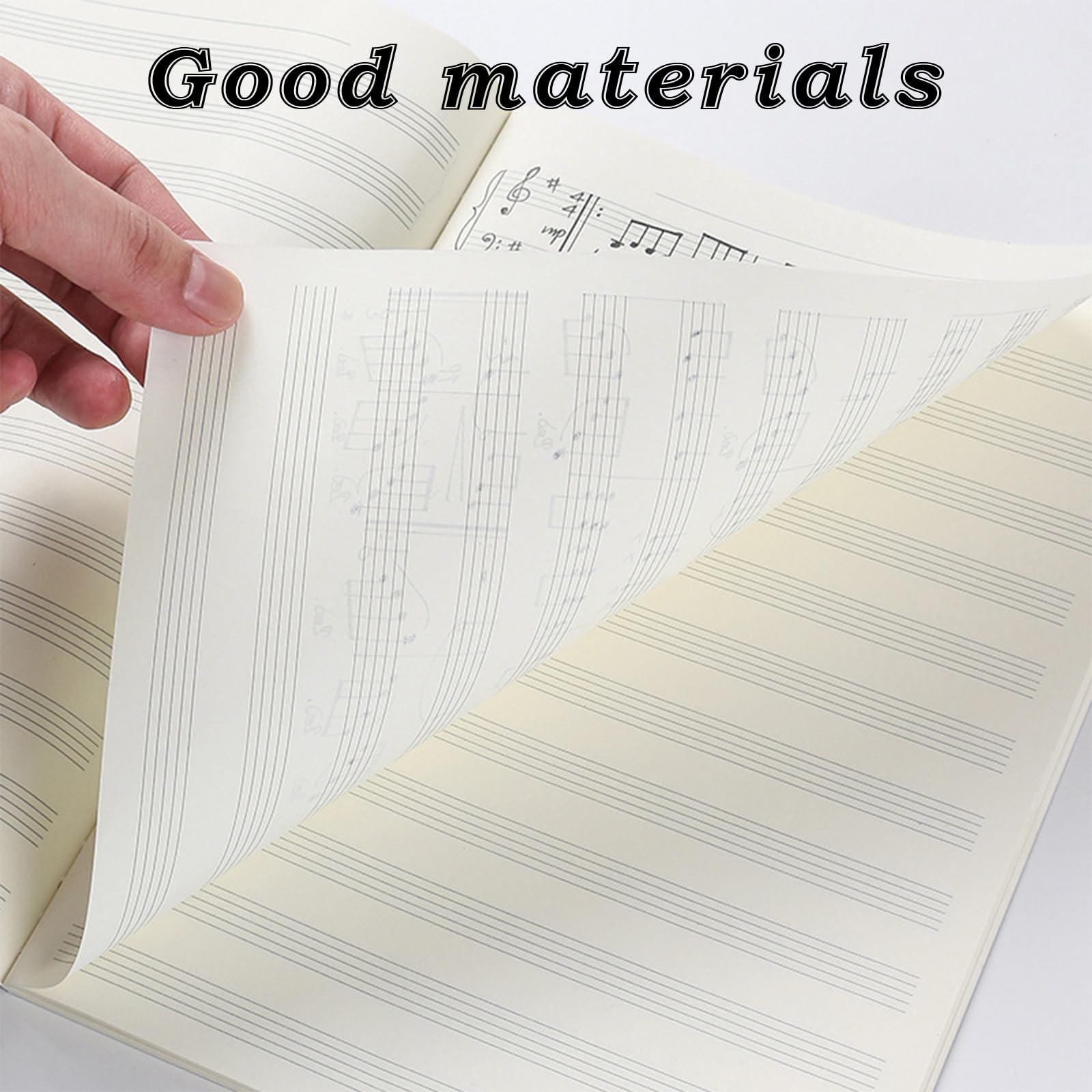MOLIMOLI Libro de música 8 piezas 185 * 260 mm Regla 14 Cuaderno escolar con 12 bastones 32 hojas Pentagrama Partituras en blanco Folleto para escuelas Instituciones Mujer Hombre Niño
