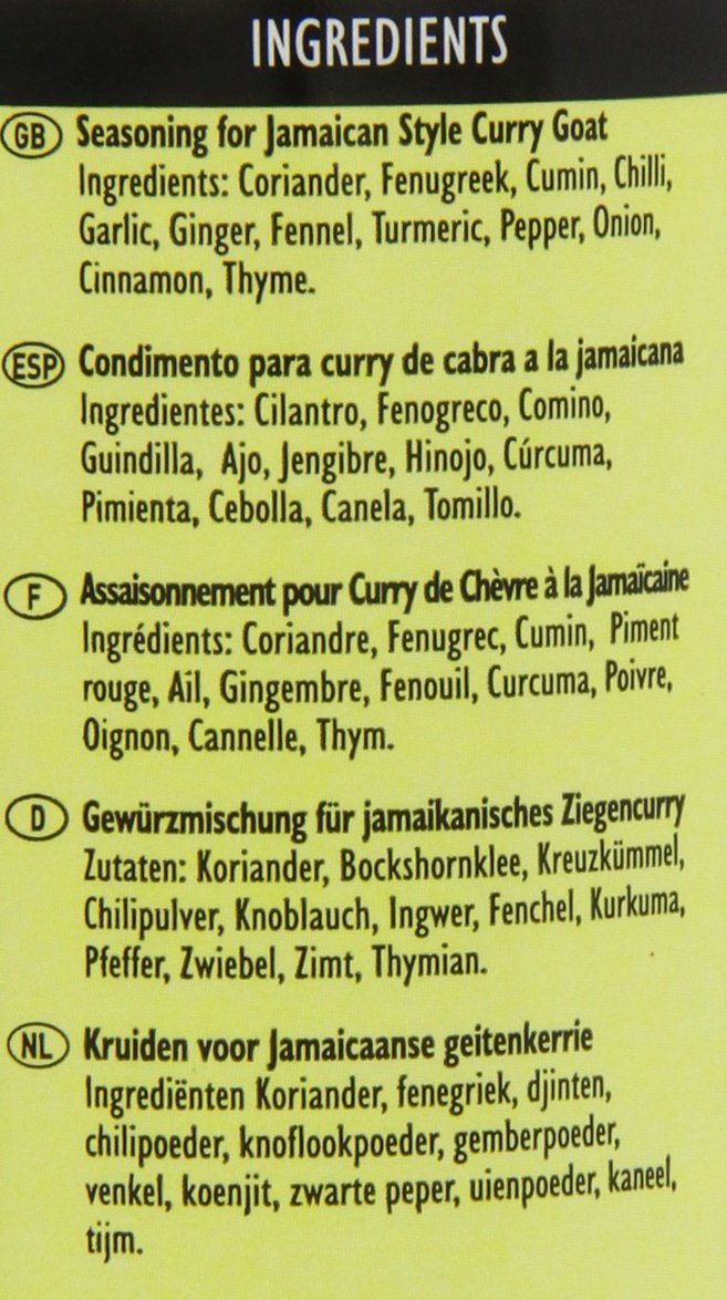 Tropical Sun Curry Goat Seasoning 100 g (Pack of 6)