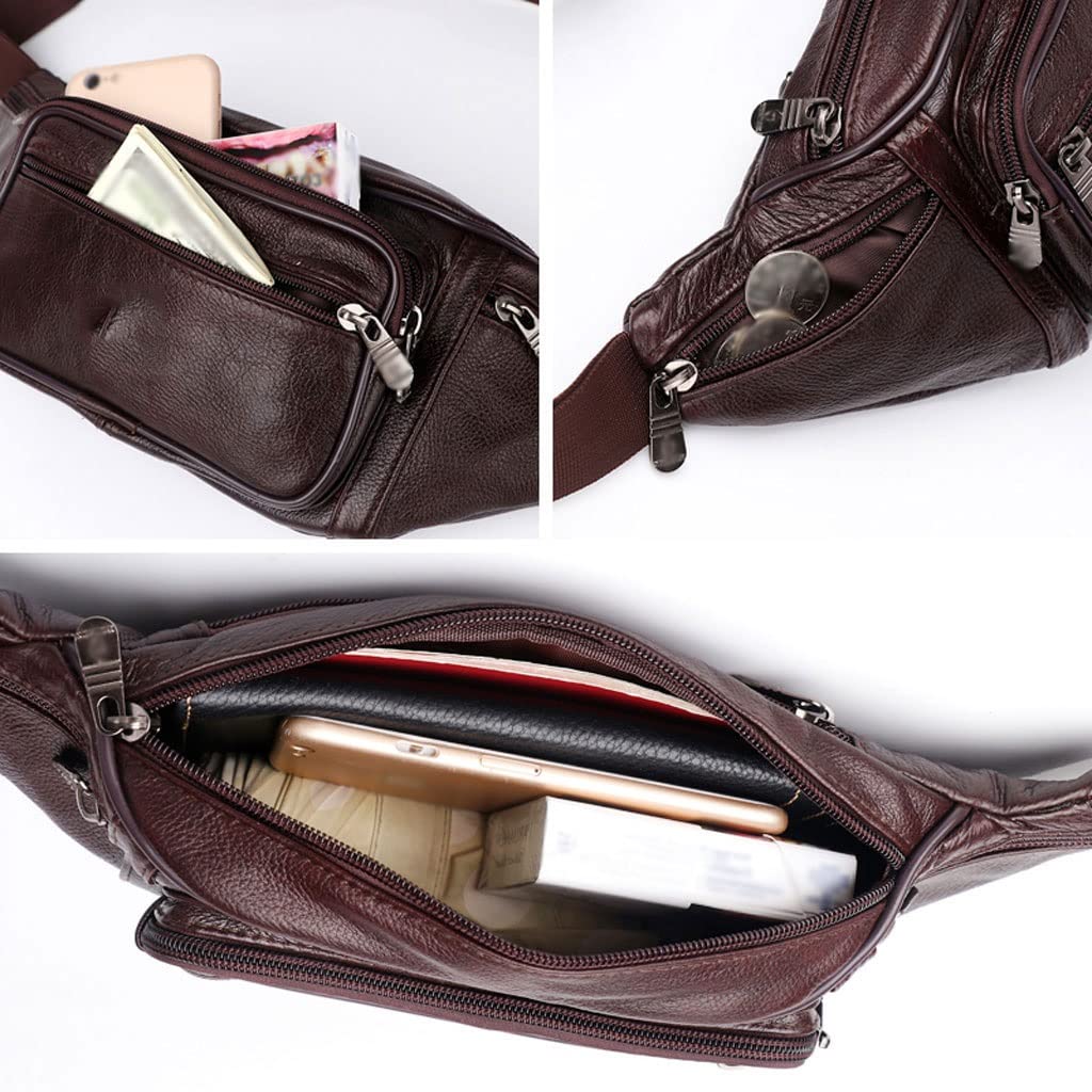 FMURY skórzana torba na talię męska opakowanie zabawny pasek męski łańcuszek na etui na telefon, Biała łata pięcioramienna gwiazda 4, 35cm*21cm*14cm