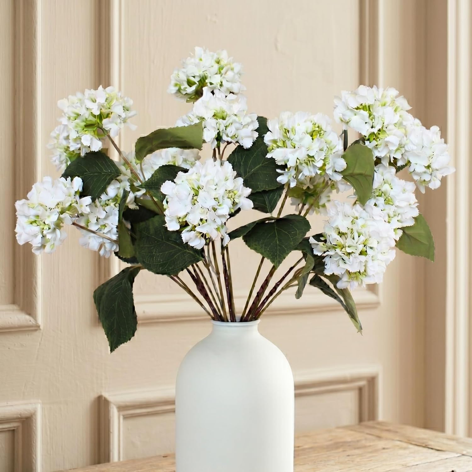 Small Faux Hydrangea Flowers 5 Stems (15 Heads) For Table Decor