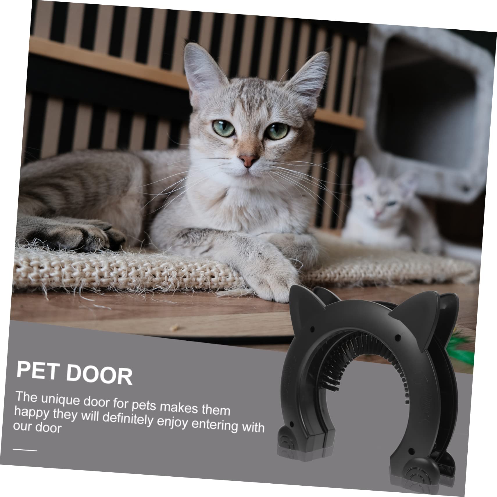 GALPADA Katzenklappe Katzen Haustiertür mit Bürstendesign ABS Katzen und Hundeklappe für Innentüren Ermöglicht und Auslass