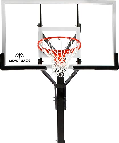 Miniatura 6 de Silverback Sistema de baloncesto anclado al piso, de 54", con tablero de vidrio templado