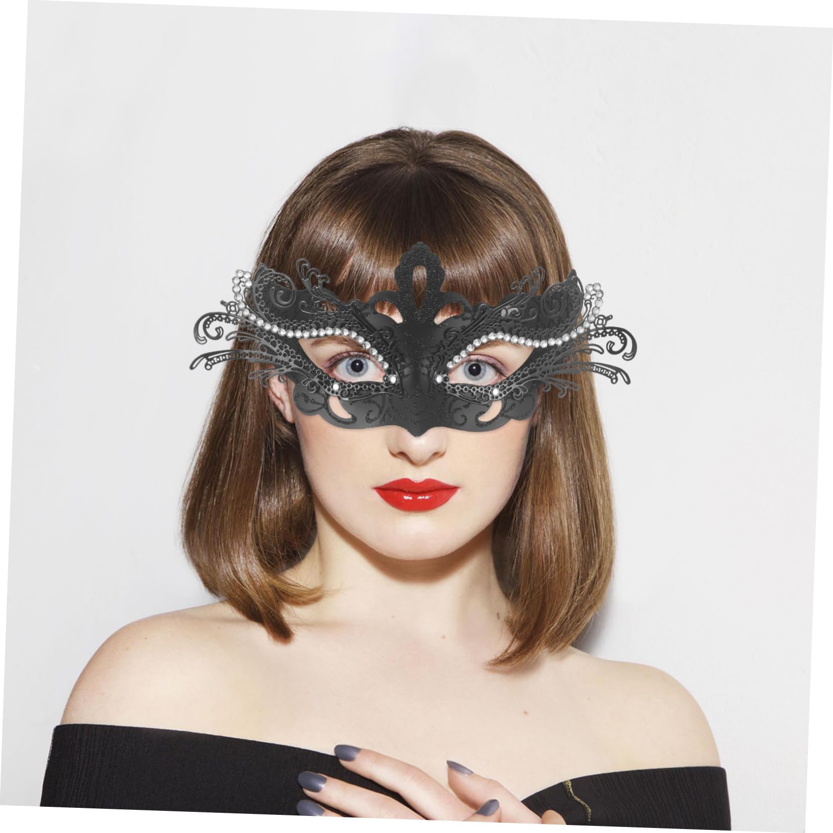Healvian 4 Pezzi Maschera Decorativa Metallo per Halloween e Maschera Cosplay con Adatta per Matrimonio e Spettacoli Teatrali