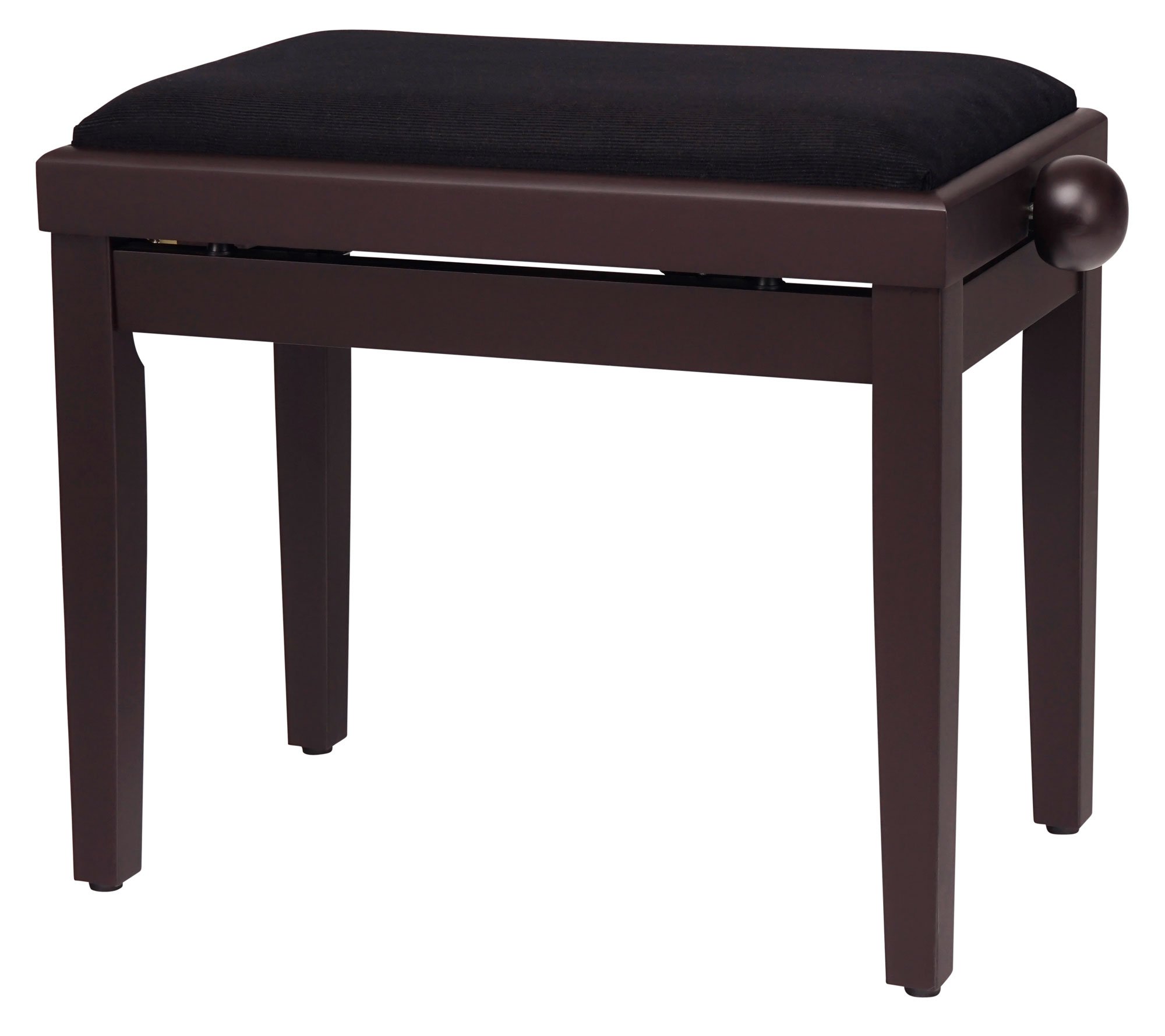 Classic Cantabile Pianobank Rosenholz-matt (höhenverstellbar von 47-56cm, Spindelmechanik, Sitzfläche 55 x 32cm, schwarzer Velourbezug, stabil)