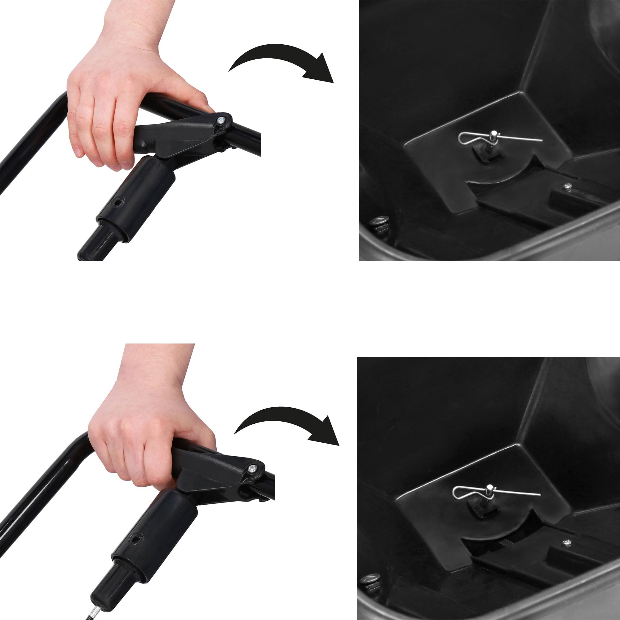 Epandeur 25 kg capacité Noir avec 2 Roues pneumatiques Ø 21 cm Acier-Plastique bac 48x37x25 cm pour graines Engrais sel de déneigement pelouse allées Jardin