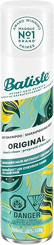 Batiste Shampoo a Seco Original 200ml - Remove Oleosidade, Refresca Rápido, Com Queratina, Livre de Sulfatos, Aroma Cítrico de Laranja e Bergamota, Cheiro Limpo e Refrescante - Produto Leve para Cabelos!