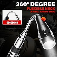Vista 3 de Regalos para papá, herramienta de recogida magnética, herramienta de recogida magnética telescópica con linterna LED de 3 LED, regalos de Navidad