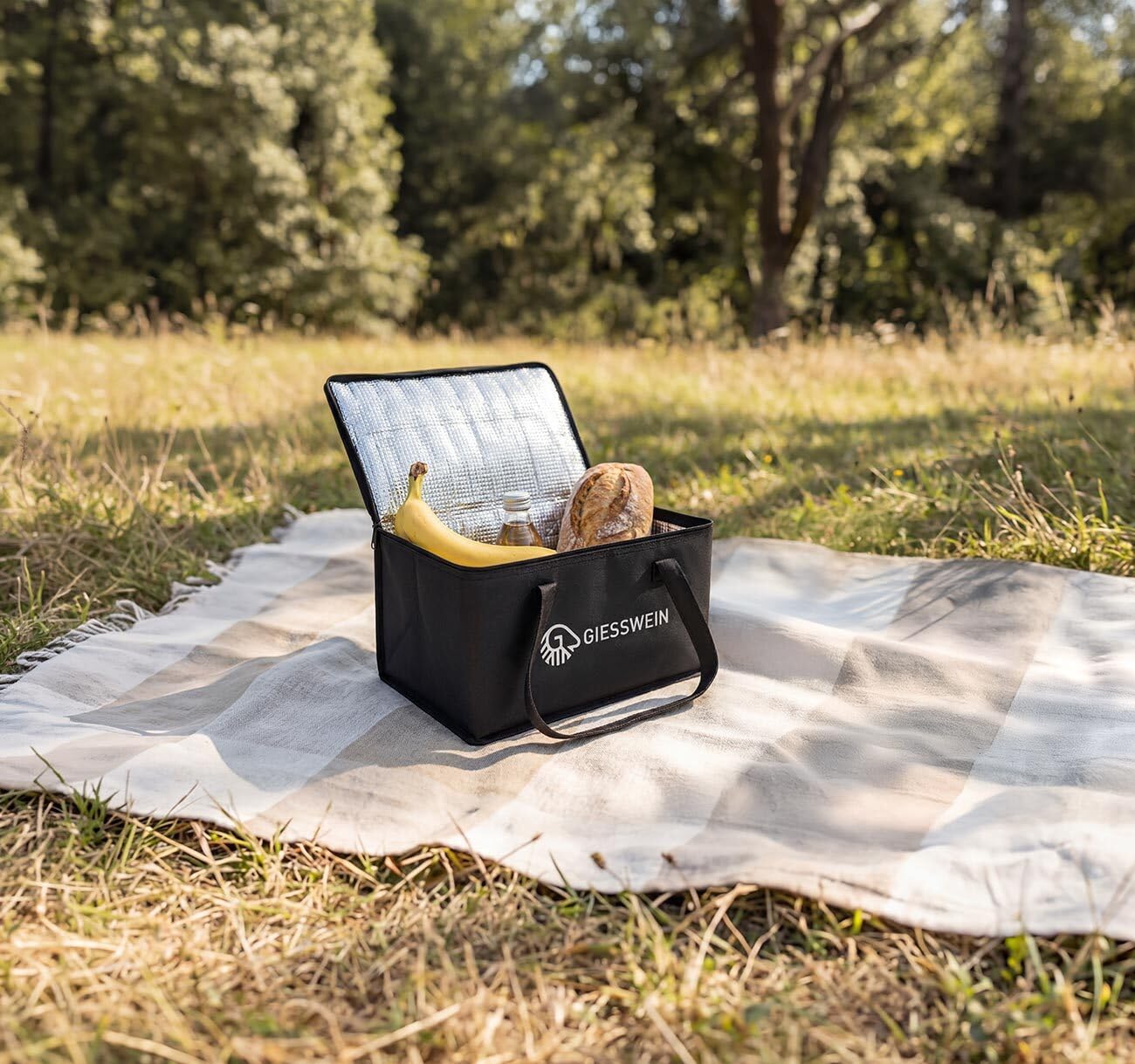 Giesswein Thermotasche - Faltbare Kühltasche mit auslaufsicherem Futter | Isoliertasche mit dreiseitigem Reißverschluss & Tragegriffen – hält warm & kalt für Einkauf, Picknick, Ausflug und Auto