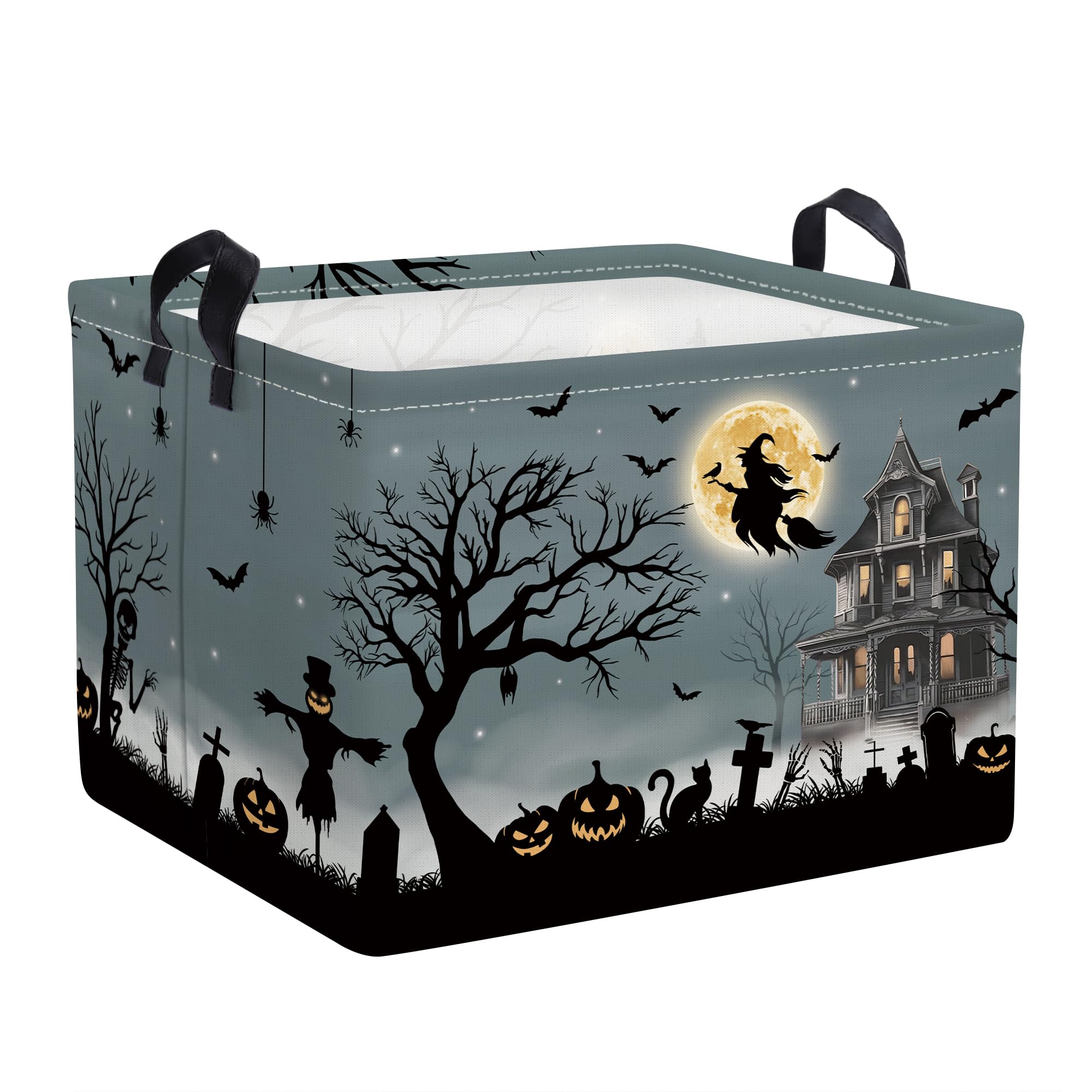 Panier rangement bébé Halloween pour chambre d'enfant | Boite à jouets citrouille 40x30x30 cm