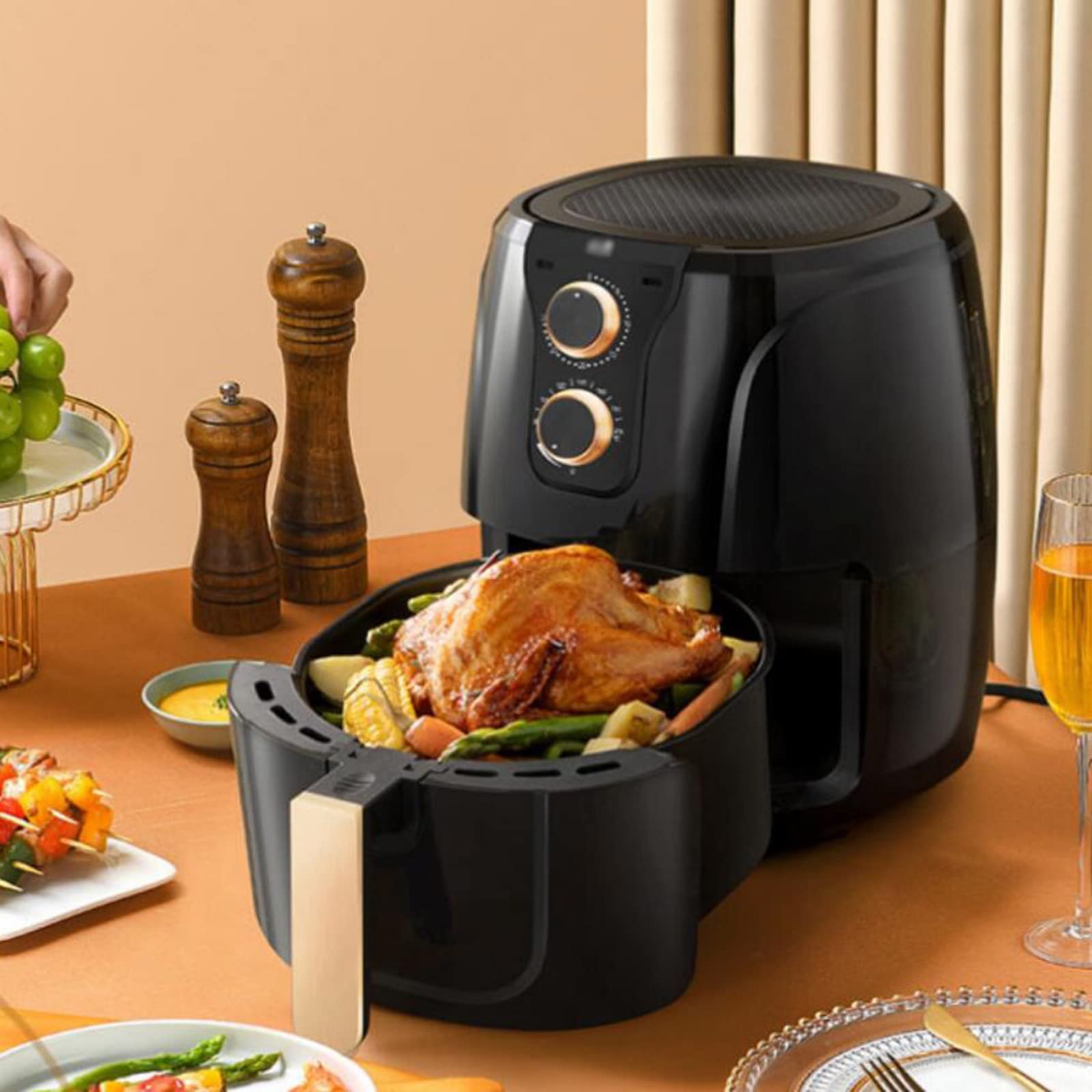 Frytkownica Powietrzna O Dużej Pojemności 4,7 L Frytkownica Powietrzna Beztłuszczowa 360° Cyrkulacja Gorącego Powietrza Frytkownica Powietrzna O Niskiej Zawartości Tłusz