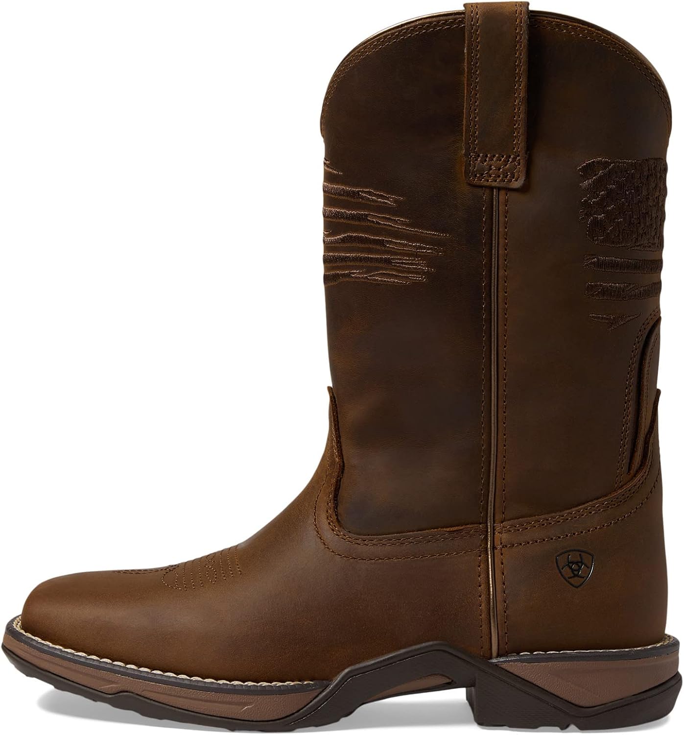 Ariat Womens Anthem Patriot Western Boot Distressed Brown 6 Wide