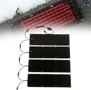 WEIMILOR Esteras para derretir Nieve Calentador de Techo y Valle, esteras para derretir Hielo y Nieve, tamaños 10 x 30 Pulgadas, Color Negro, derrite 2 Pulgadas de Nieve por Hora,4pieces