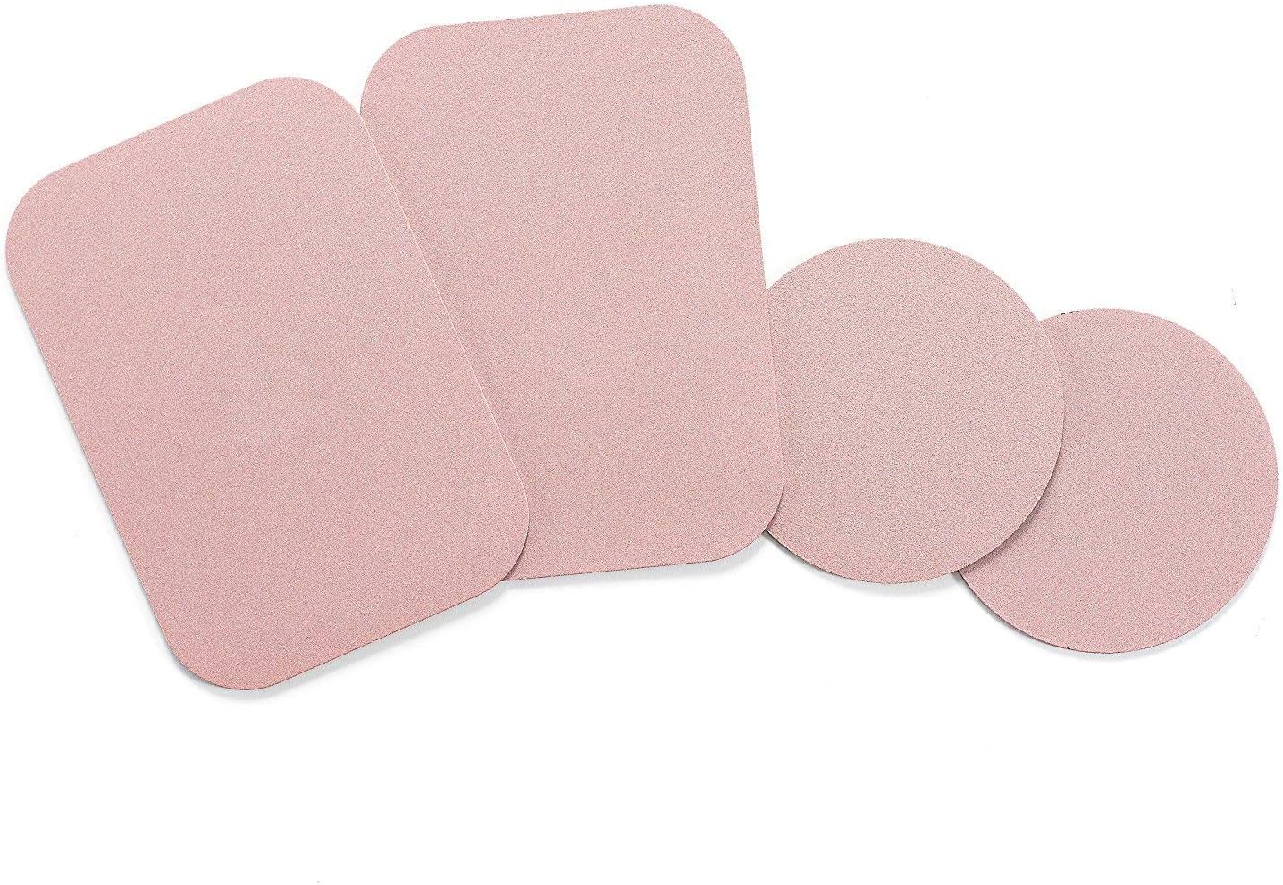 WixGear Mount Metal Plate with Adhesive for Magnetic Cradle-Less Mount - X4 Pack 2 Rectangle and 2 Round (Compatible with Magnetic mounts) (Rose Gold)