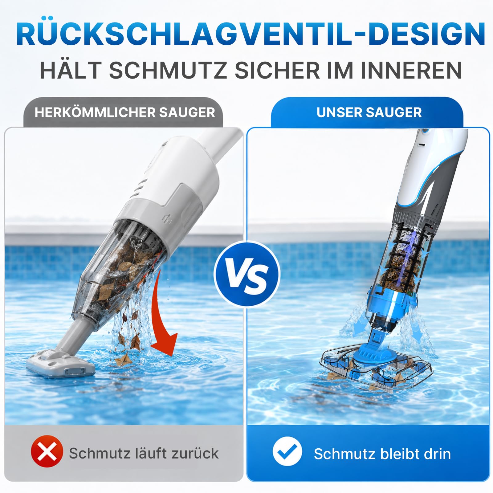 2026 Poolsauger Akku, Pool Staubsauger Handsauger Kabellos