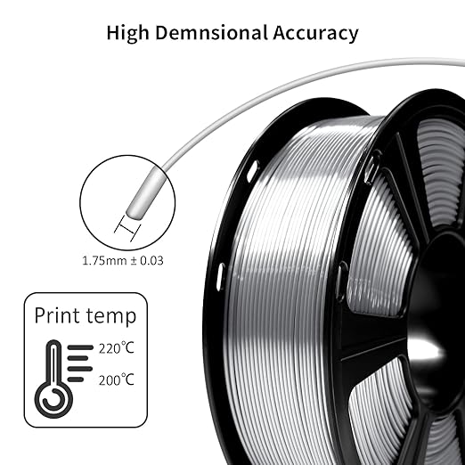 Filamento Geeetech Silk PLA 1.75mm Metalizado 1kg Plata miniatura 6