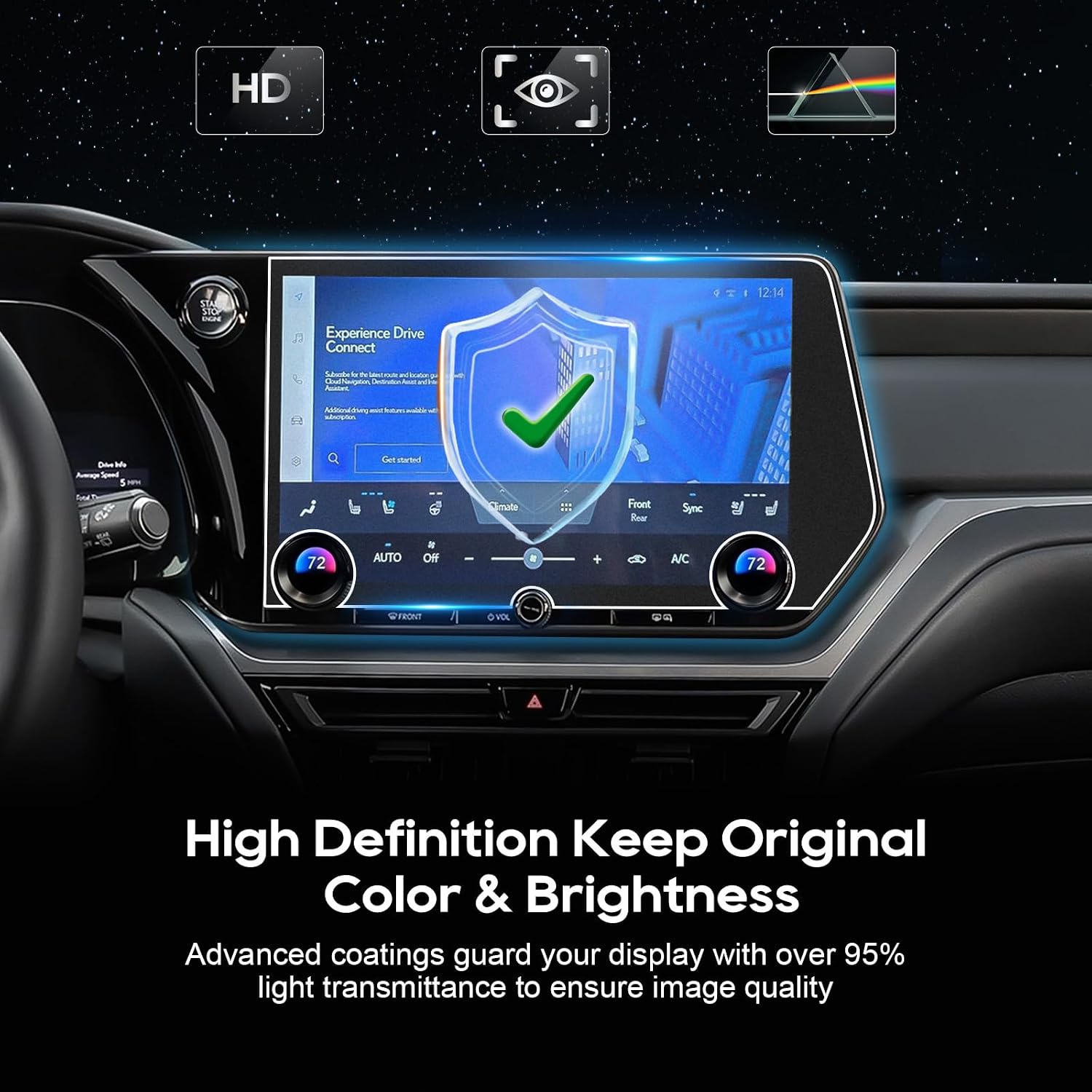 Screen Protector Matte for 2023~2025 2026 Lexus RX& 2024~2025 2026 Lexus TX (Premium/Premium+/Luxury/F SPORT HANDLING) 14 Inch Anti-Glare Glass Touchscreen *1 RX Accessories 9H Glass - No Fingerprint