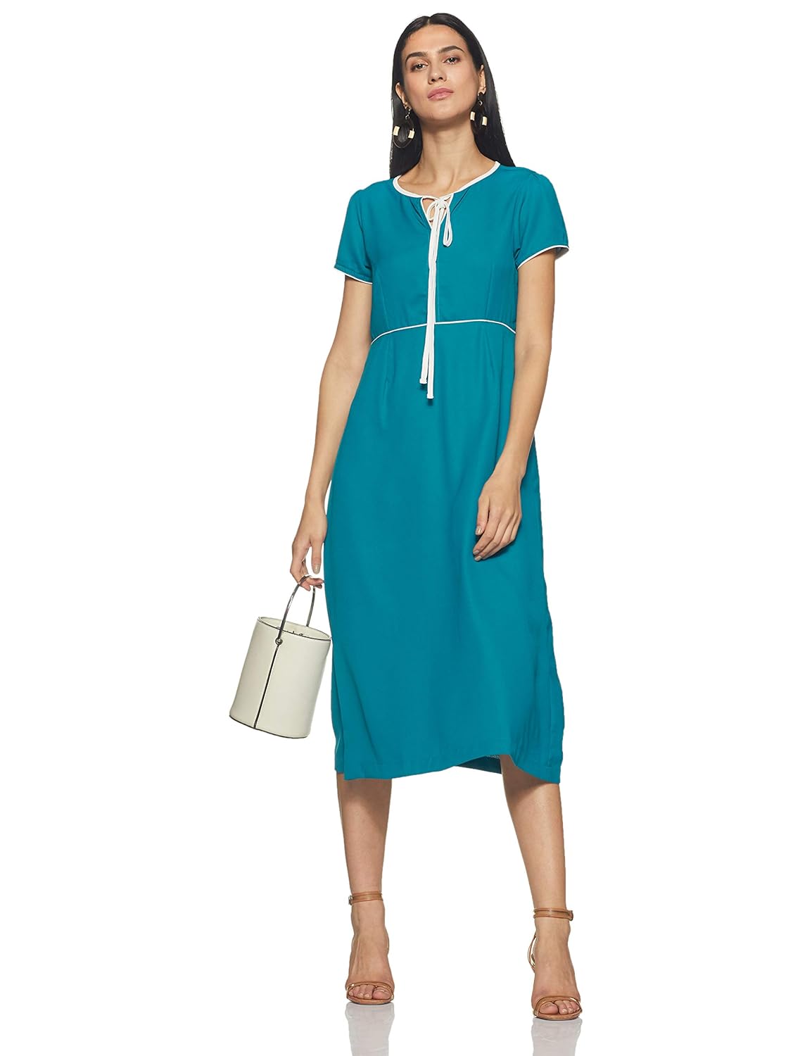 Amazon Brand - Symbol Women's Crepe Skater Midi Dress offers donot miss 6 Amazon Brand - Symbol Women's Crepe Skater Midi Dress offers donot miss
