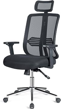 VELORA PLUS Ergonomik Çalışma Koltuğu Ofis Sandalyesi Fileli Sırt 2D Hareketli Kolçaklar Ayarlanabilir Başlık Krom Ayak