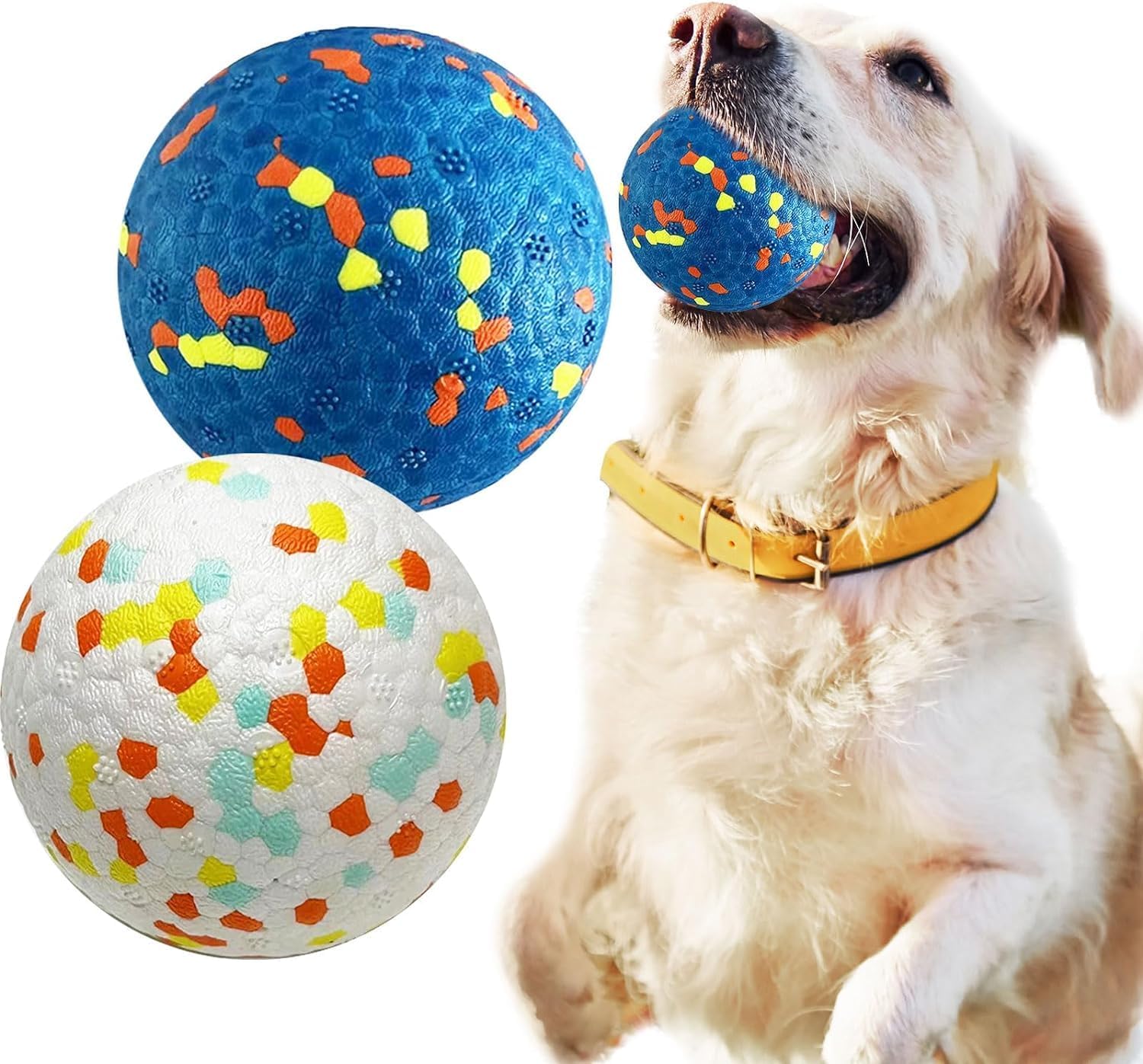 2 Pack Dog Toy Balls Indestructible Dog Tennis Ball Aggressive Chewers