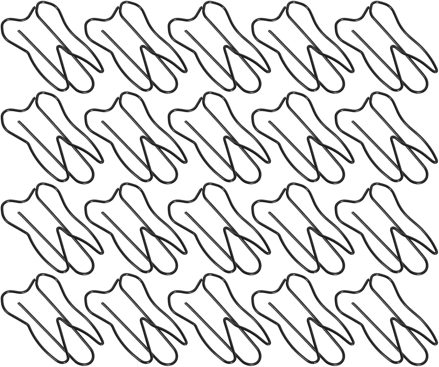 200pcs Black Teeth Shaped Paper Clips for Office Contracts Reports