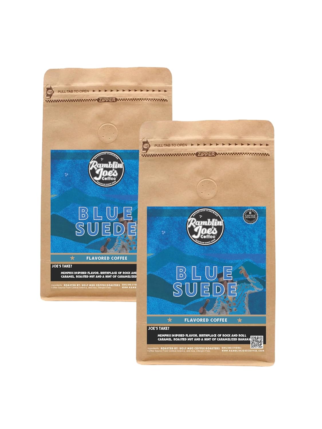 Ramblin' Joe's Coffee Flavored Blend Mix Roast | 2-12oz Ground Coffee packs (Buttermoon, 2-12 oz)