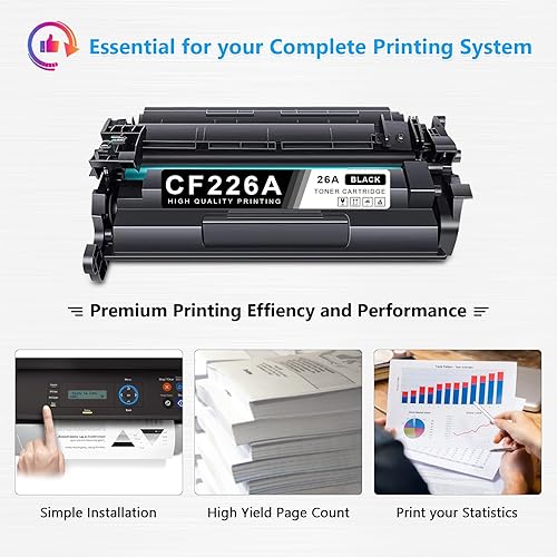 Miniatura 6 de Cartuchos de tóner negro 26A (paquete de 2) Tóner 26A con chip funciona con láser Pro M402d M402n M402dn M402dw M402m M402dne Laser Pro MFP M426dw