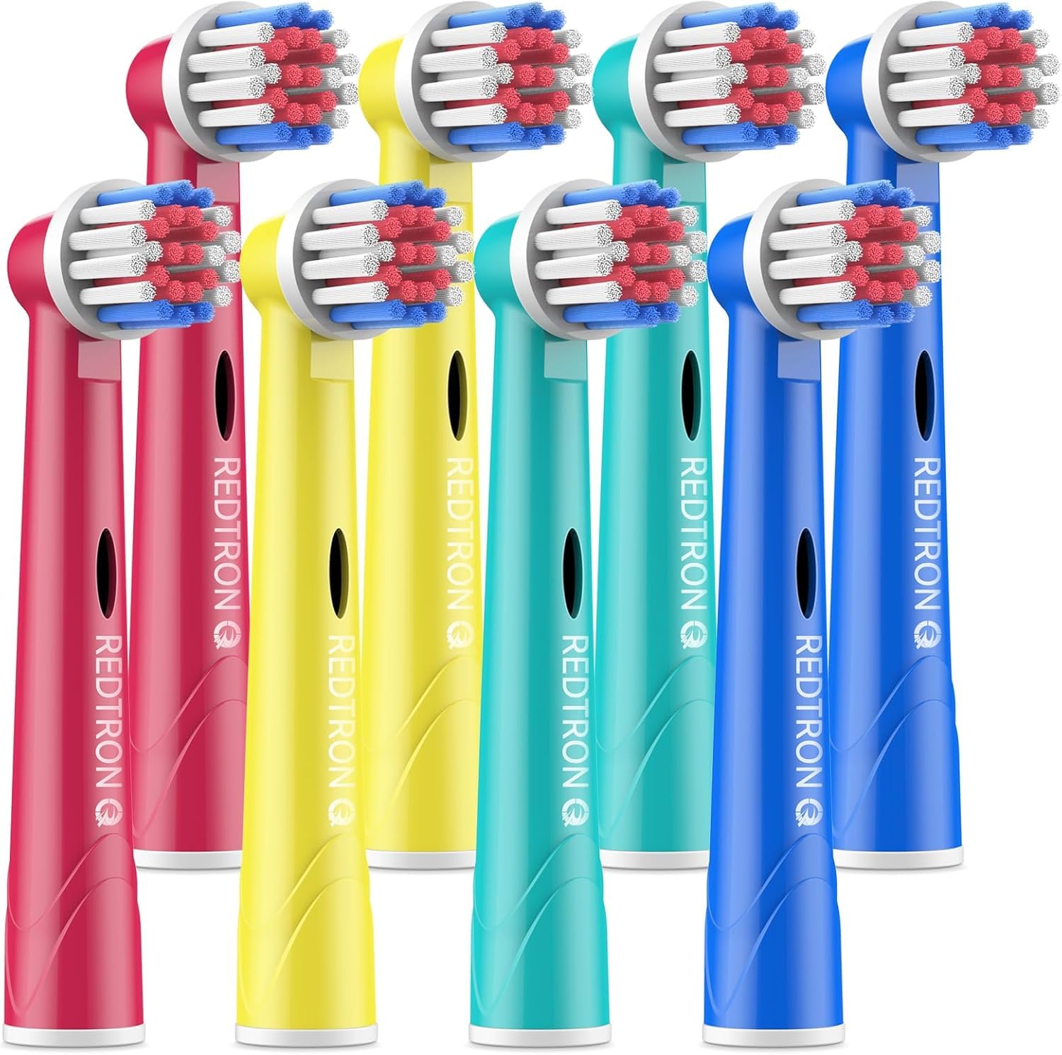 Los pack de 8 cabezales para Oral B cepillos de dientes infantiles REDTRON, cabezales para cepillos de dientes de limpieza profunda y precisa, cabezales de reemplazo para cepillo