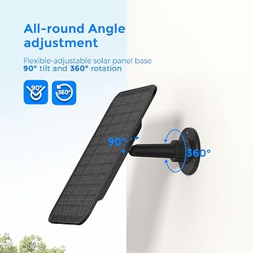 Solar Panel for Camera, 5W Solar Panel Compatible with Blink Outdoor (3rd Gen),Blink XT/XT2 Camera, Solar Panel 13.12Ft Outdoor Power Cable, Adjustable Mount