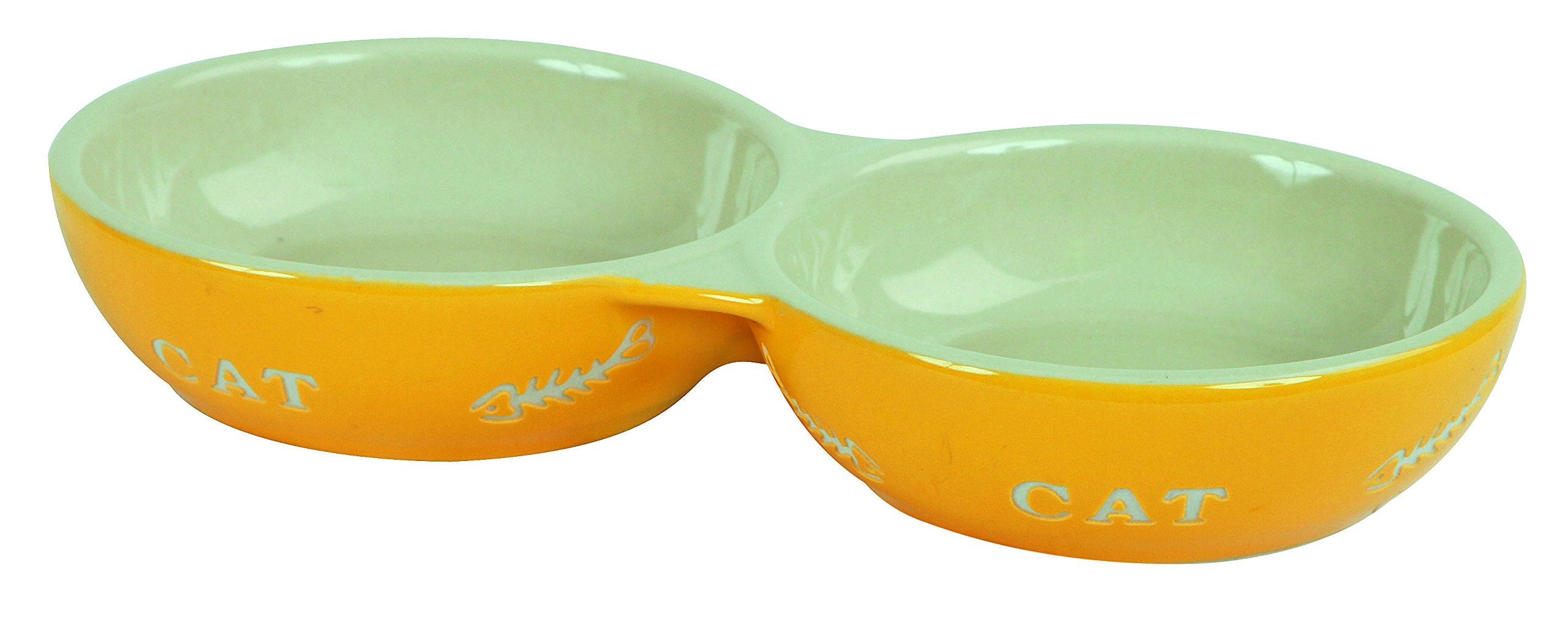 Kerbl Ceramic Bowl Cat, 2 X 200 ml, Assorted Colours